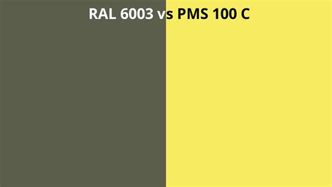 Ral 6003 Vs Pms 100 C Ral Colour Chart Uk