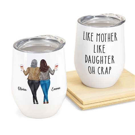 Like Mother Like Daughter Personalized Wine Tumbler Drunk Woman