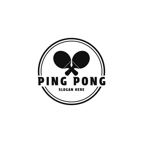 Premium Vector | Ping pong logo design concept with emblem circle