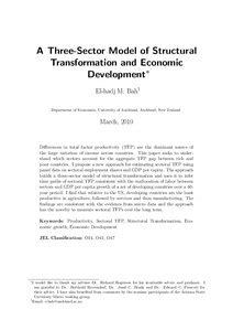 A Three Sector Model Of Structural Transformation And Economic