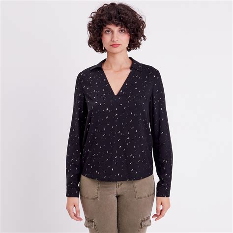 Blouse Manches Longues Noir Femme Vibs