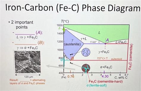 Iron Carbon Fe C Phase Diagram Important Points Chegg