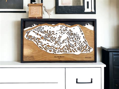 Alta Ski Resort Alta Utah: Ski Trail Map Ski House Decor - Etsy