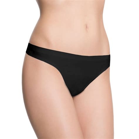 Julimex Lingerie Smooth Panty Thong String Black Black