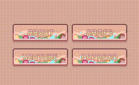 20 Pixel Art Twitch Panels Kawaii Sandwich Theme Bizarre Beasties S