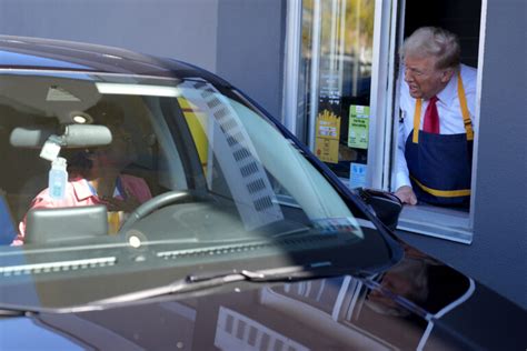 Trump Works The Fry Station And Holds A Drive Thru News Conference At A