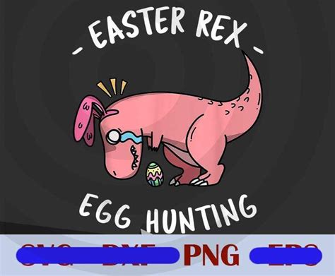 Sad T Rex Dinosaur Bunny Fails At Easter Egg Hunts Customizable Png