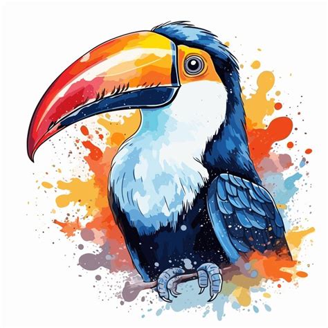 Illustration De Loiseau Toucan Forêt Tropicale Beau Personnage Toucan