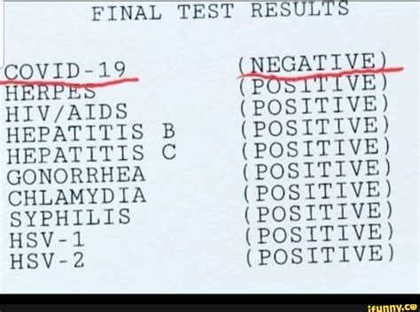 FINAL TEST RESULTS OVID-19 (NEGATIVE) HE (POSITIVE) (POSITIVE ...