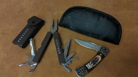 Franklin Mint Wyatt Earp Pocket Knife Stetson Multi Tool