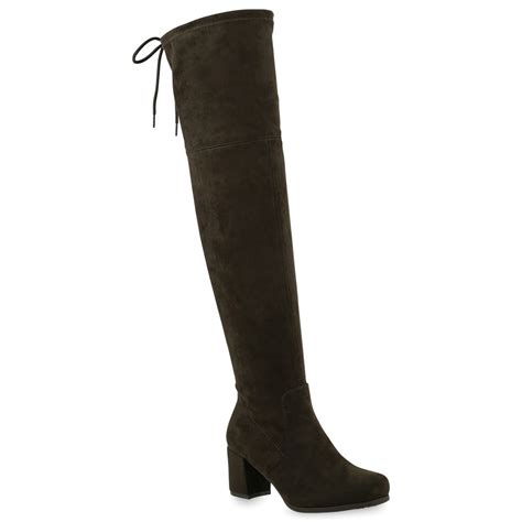 Van Hill Damen Overknees Stiefel Blockabsatz Kaufland De