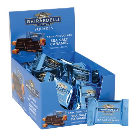 Ghirardelli Bulk Squares Dark Salted Caramel 0.53 oz | Nassau Candy