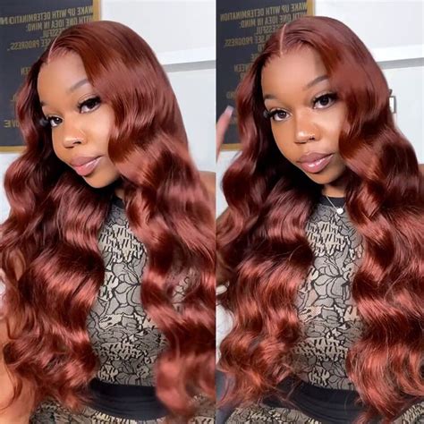 Reddish Brown Human Hair Wigs Body Wave Lace Wig West Kiss Hair