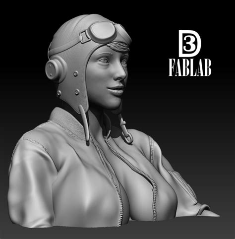 Stl File Female Pilot Bust 01 ♀️ ・3d Printer Design To Download・cults