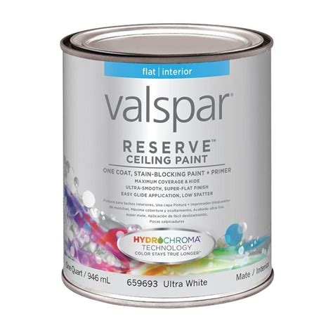 Shop Valspar Reserve Ceiling White Flat Latex Interior Paint And Primer