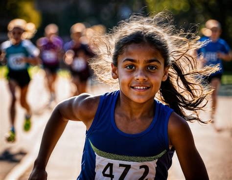 Premium Photo Photo Of Girl Kids Running Race Sport At School