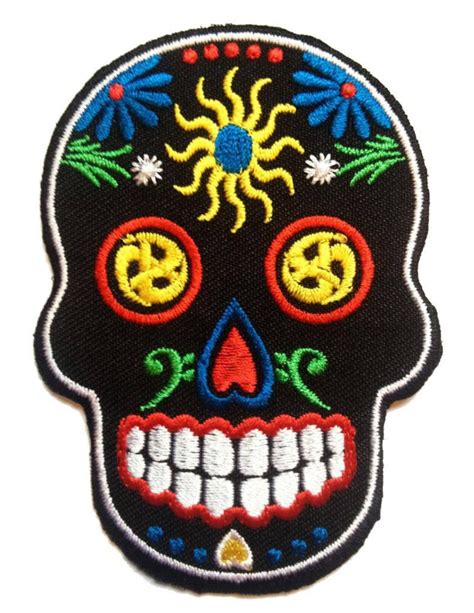 Skull Skeleton Iron On Patches Adhesive Emblem Stickers Etsy