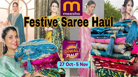 MEESHO Saree Haul Festive Saree Collection Meesho Organza Banarsi