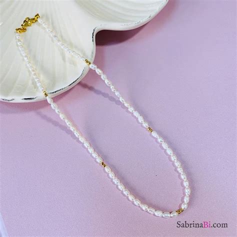 Collana Girocollo Perle Di Fiume Chicchi Di Riso SabrinaBi Stones