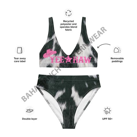 Yeehaw Cow Print Bikini Baha Ranch Western Wear