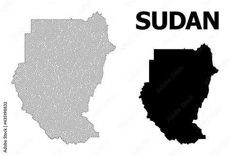 Vetor De Polygonal Mesh Map Of Sudan In High Detail Resolution Mesh