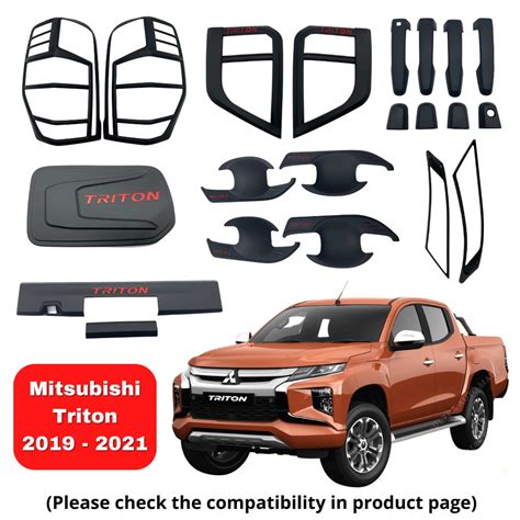 Mitsubishi Triton 2019 2020 2021 Accessories Body Kits Decoration Protection Matte Black Cover