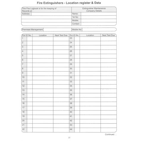 Fire Extinguisher Inspection Log Printable : Fire Extinguisher ...