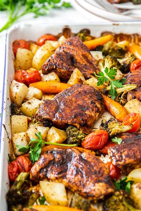 Sheet Pan Balsamic Chicken With Roasted Vegetables