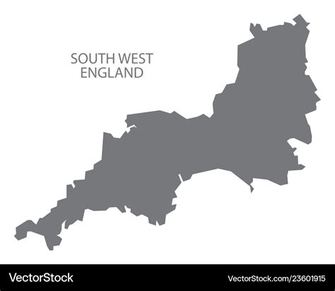 South West England Map Grey Royalty Free Vector Image