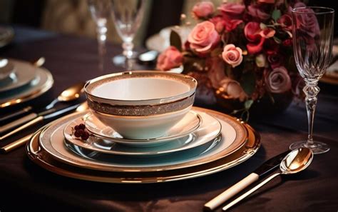 Premium Ai Image Luxury Tableware Beautiful Table Setting In Restaurant