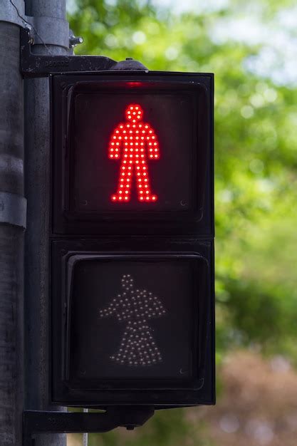 Sem Foro Vermelho Para Pedestres Foto Premium