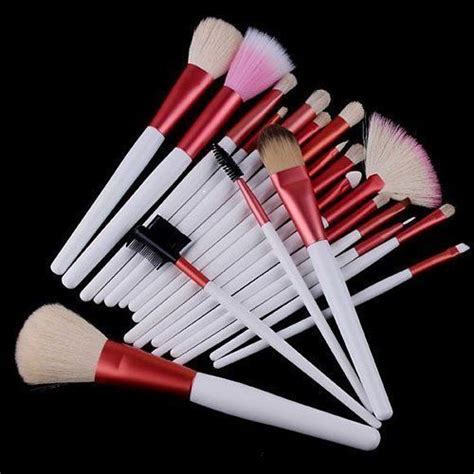 KingMas 24 Pcs Pro Cosmetic Makeup Brush Set With Pink Bag Pink