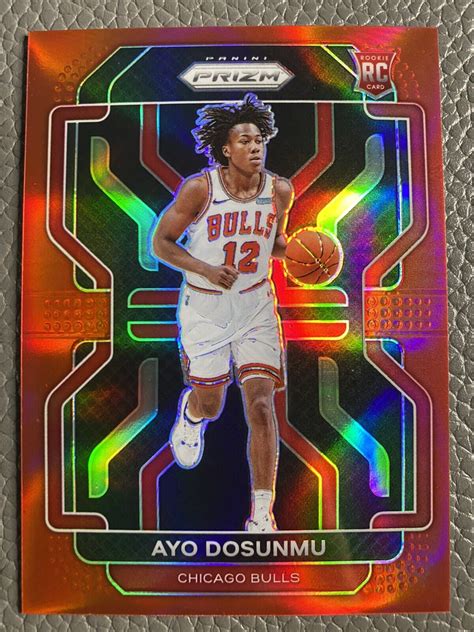 Panini Prizm Ayo Dosunmu Rc Red Holo Color Match Bulls