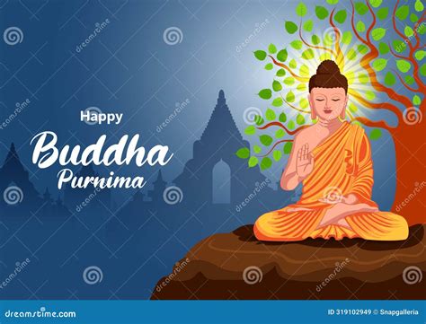 Buddha Purnima Or Vesak Card With Hand Holding Lotus Flower Sketch