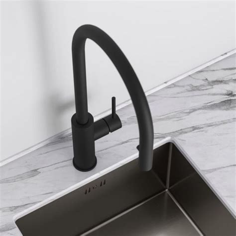 Elegance Kitchen Tap Matte Black Vello Undermount Sink Gunmetal LUSSO