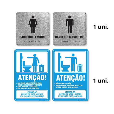 Kits Placa De Sinalização Banheiro Loja De Sinalização