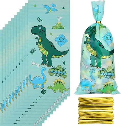 Fulmoon Juego De Bolsas De Celof N De Dinosaurio Para Fiestas