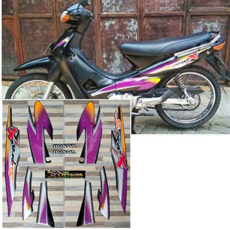 Jual Striping Original Honda Supra X Hitam Ungu Tahun Kota