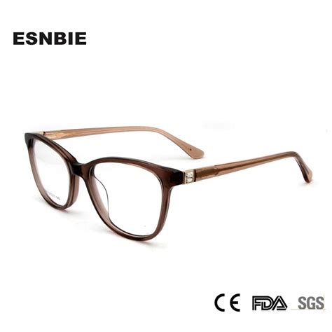 Esnbie Acetate Eye Glasses Frame For Women Luxury Diamond Womens