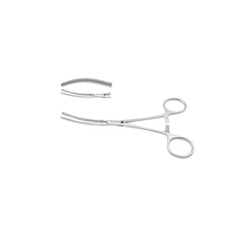 Pinza Clamp Intestinal Atraumática Curva 16cm MT VET Medicon Veterinario