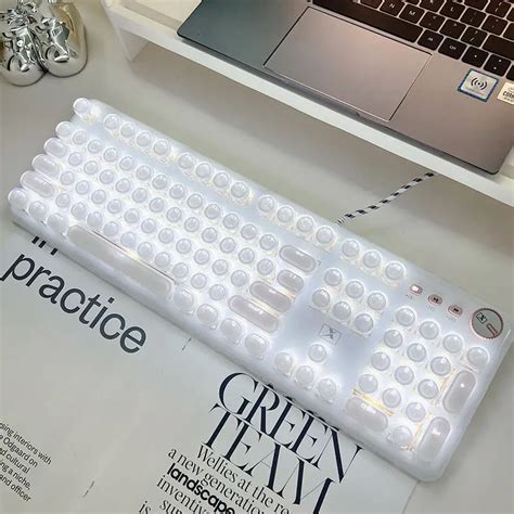 Teclado Mec Nico Gaming Transparente 104 Teclas Cristal RGB Teclado