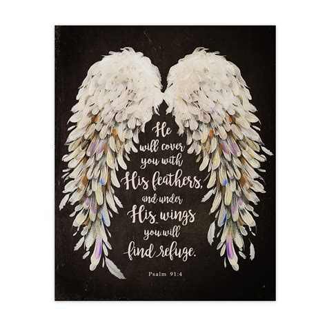 Amazon Under His Wings Christian Wall Decor Faith Bible Verse