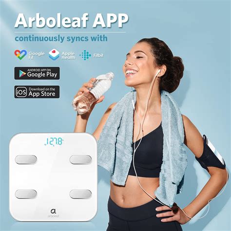 Arboleaf Báscula inteligente para peso corporal báscula de baño báscula