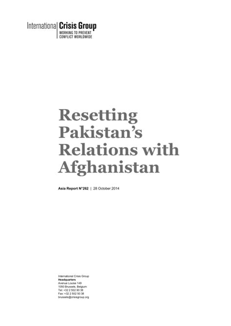 Resetting Pakistan’s Relations with Afghanistan - Pakistan | ReliefWeb