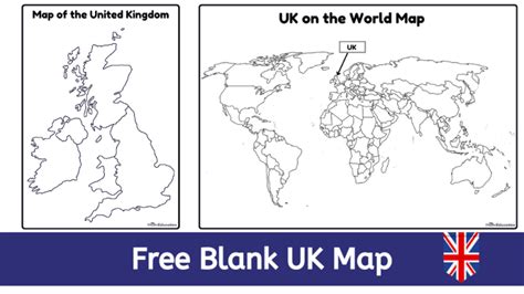 Blank UK Map Printable - FREE - The Mum Educates