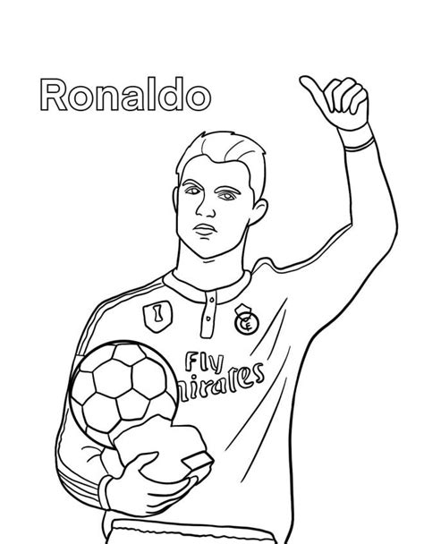 Coloriage Ronaldo obtient le ballon d or dessin gratuit à imprimer