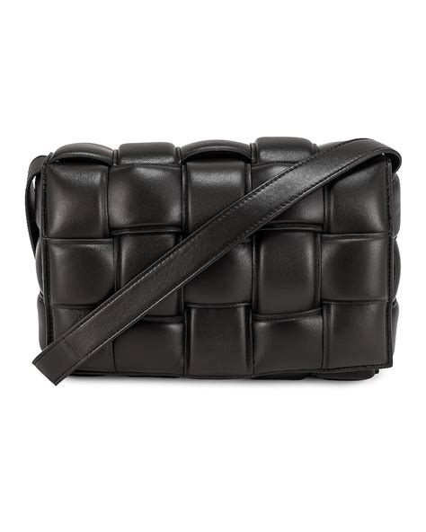 Bottega Veneta Padded Cassette Crossbody Bag In Black And Silver Fwrd