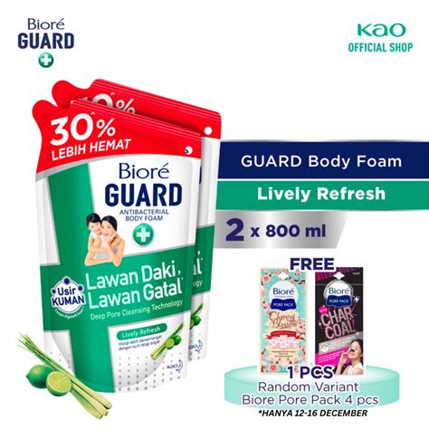 Biore Guard Body Foam Lively Ml Twinpack Sabun Mandi Cair Isi Ulang