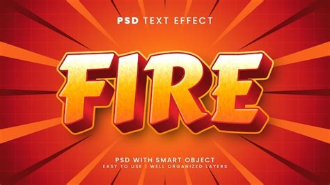 Premium Psd Fire 3d Editable Text Effect With Flame And Hot Font Style