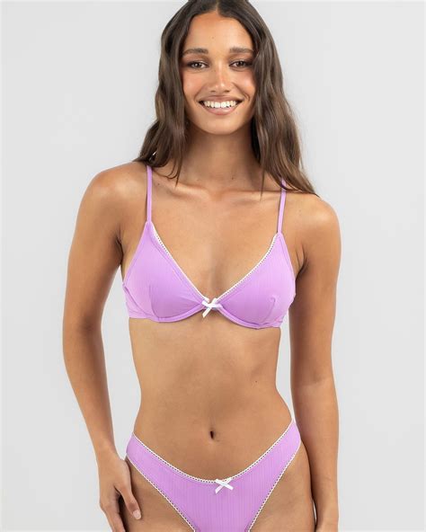 Shop Kaiami Priya Underwire Bikini Top In Lilac Fast Shipping Easy